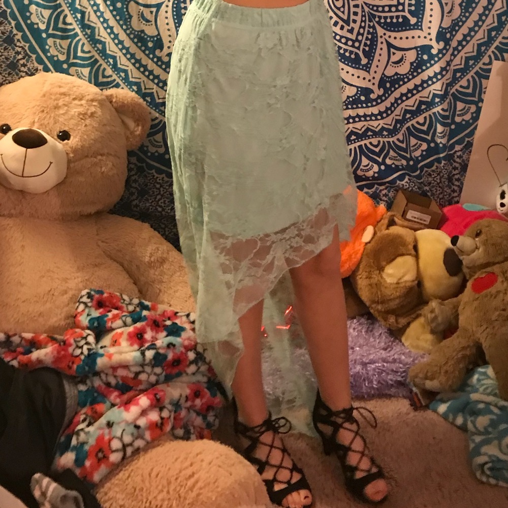 Mint High-Low Skirt